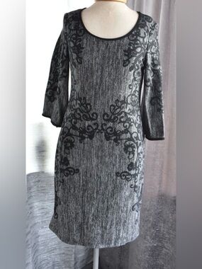 Women’s Gray Patterned Knit Dress